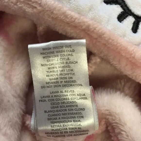 Pastel Pink Unicorn Magic Hooded Plush Robe Star Aesthetic Cozy Core - Picture 5 of 8